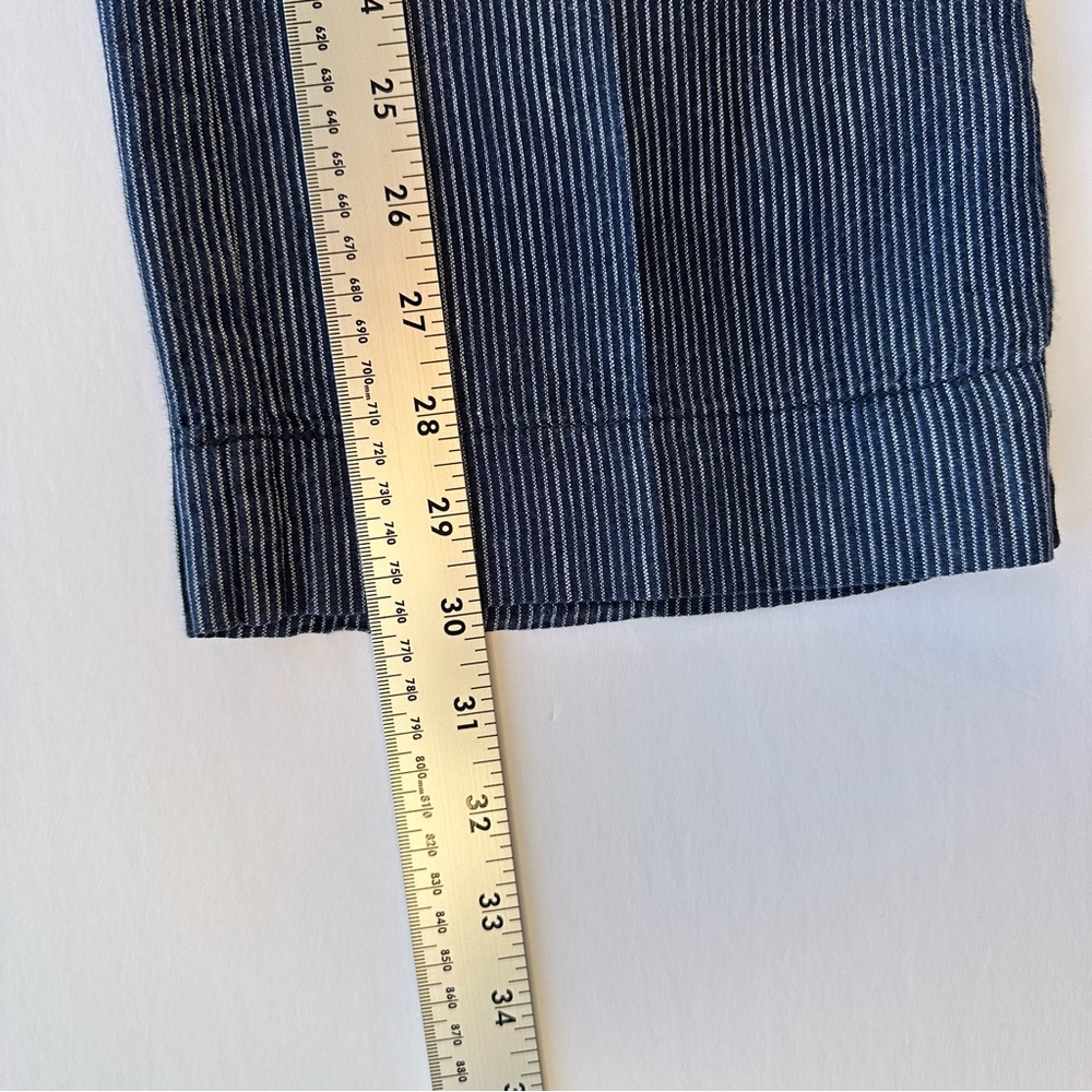 ATHLETA Bali 100% Linen Pull On Pants Womens Size 4 Navy Stripe Nautical Coastal - Picture 10 of 15